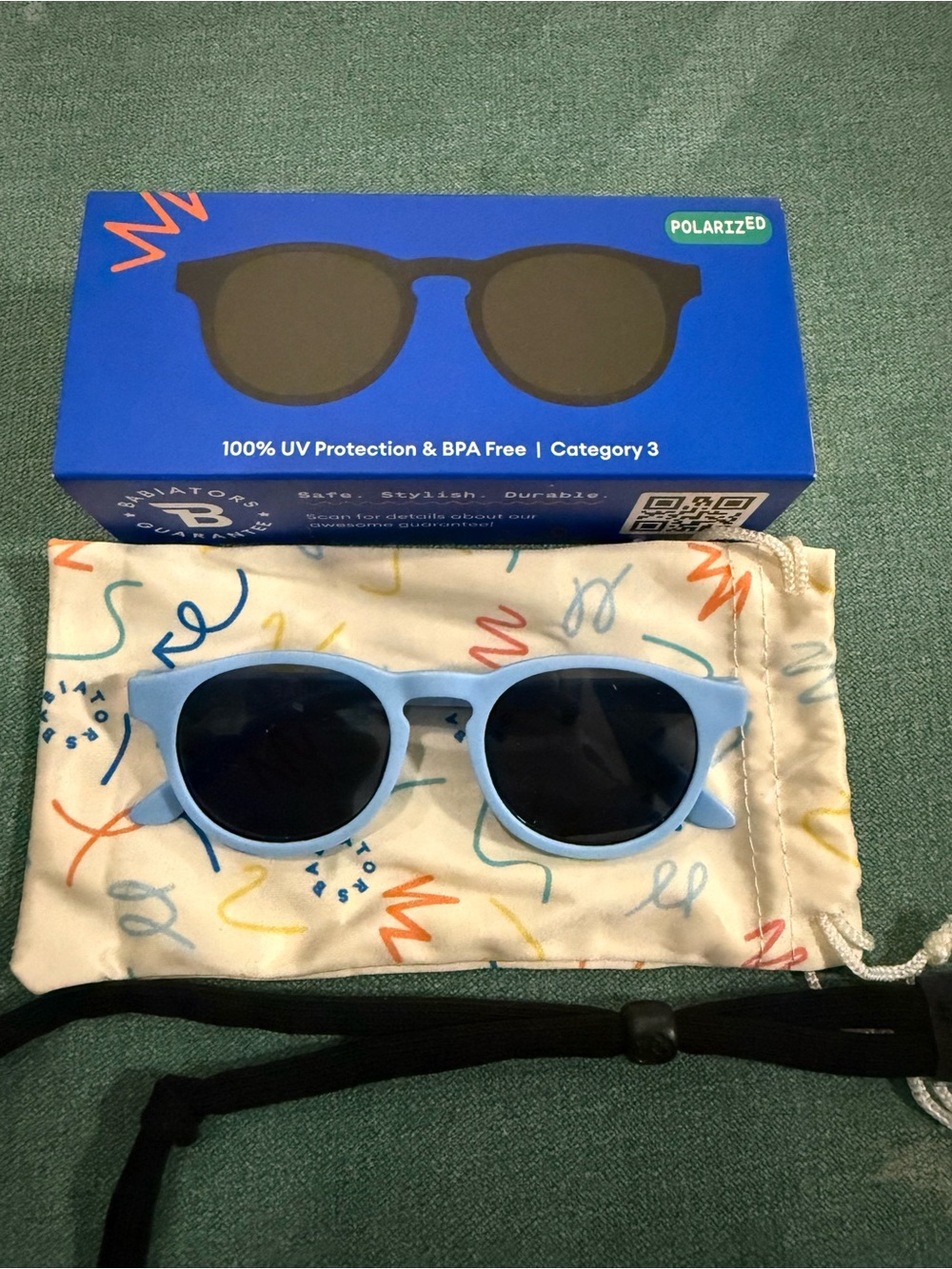 NEW Babiators Light Blue Kids Sunglasses with Black Lenses